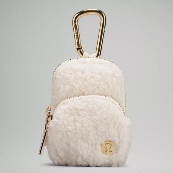 lululemon athletica Handbags - Lululemon Nano Clip On Backpack White Fleece Nwt